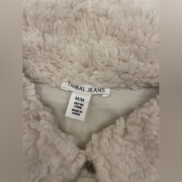 Womens Tribal Faux Sherpa Shirt Jacket Size Medium - Picture 4 of 9